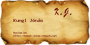 Kungl Jónás névjegykártya